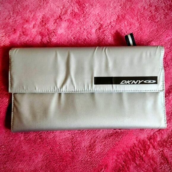 DKNY Cyber Y2k Silver Velcro Futuristic Wallet - Picture 1 of 4